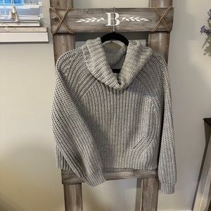 Pink Rose Cable Knit Turtle Neck Sweater